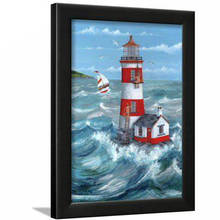 Pintura de diamantes redondos y cuadrados, cuadro de mosaico bordado de diamantes de imitación, paisaje, Faro, giftsZP-648 de Navidad 2024 - compra barato