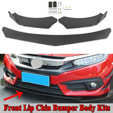 Areyourshop 4 pçs universal amortecedor dianteiro lábio corpo spoiler apto para honda civic fibra de carbono para mazda para audi acessórios do carro 2024 - compre barato