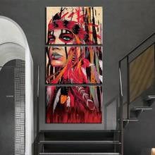 Póster impreso en lienzo, pintura abstracta India colorida, cuadro de plumas, decoración del hogar, marco de arte de pared moderno 2024 - compra barato