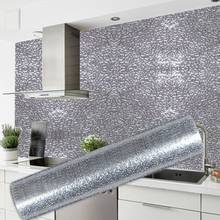 Papel de aluminio para pared de cocina, pegatinas a prueba de aceite, papel tapiz Croppable autoadhesivo antiincrustante de alta temperatura 2024 - compra barato