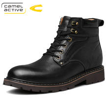 Camel Active New Men Boots Autumn and Winter Genuine Leather Boots Couples unisex Lace-up Rubber Sole Ankle Boots 2024 - buy cheap