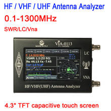 Analisador de antena hf vhf uhf, 0.1-1300mhz, gerador rf, contador de frequência, swr, l/c, vna, medidor de 4.3 polegadas 2024 - compre barato