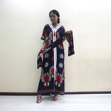 Dashikiage-vestido Dashiki africano con estampado de flores para mujer, vestido elegante de algodón puro con apliques, color negro, novedad de 2019 2024 - compra barato