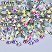 JUNAO SS3 6 10 12 16 20 30 50 Shiny Crystal AB Glass Rhinestone Applique Round Nail Art Decoration Flatback Crystal Strass Craft 2024 - buy cheap