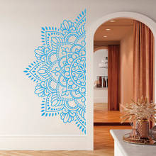 Mandala adesivos de parede boho estilo étnico vestir-se budista índia yoga clube quarto porta do banheiro decoração vinil decalque presente 2024 - compre barato