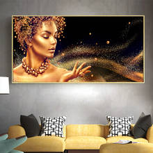 Gold Nude Women Pearl Necklace Jewelry Oil Painting on Canvas Posters and Prints Cuadros Wall Art Picture for Living Room Decor 2024 - buy cheap