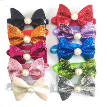 30/50pcs Shining Sequins Dog Bow Tie  Pet Products Dog Accessories Pet Dog Bowtie Cute Bow Tie Dog Pet Cat Holiday Supplies 2024 - buy cheap