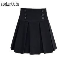 ZuoLunOuBa Summer Women Black Sexy Skirt With Button Decoration Lace Mini High Waist Stretch Skirt 2024 - buy cheap