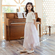 2021 niños de verano faldas niños ropa falda de las niñas adolescentes primavera niña rosa faldas traje de la princesa 6-16 años 2024 - compra barato
