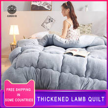 1PCS Lamb Cashmere Velvet Fabric Warm Winter Wool Quilt Thicken Comforter Duvet Blanket King Queen Size Double Cashmere Bedding 2024 - buy cheap