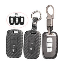 Kutery-funda de Gel de sílice de fibra de carbono para llave de coche, Protector de 3 botones para Kia K2, K5, Sportage, Hyundai IX35, Sonata, Elantra 2024 - compra barato