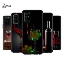 Red wine glass for Huawei Honor 30 20S 20 10i 9S 9A 9C 9X 8X 10 9 Lite 8A 7C 7A Pro Phone Case Black Cover 2024 - buy cheap