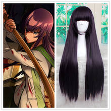 Senjougahara Hitagi Fujibayashi Kyou Busujima Saeko Cosplay Wig High-temperature Fiber Purple Black   Long Straight Hair 2024 - buy cheap