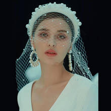 2021 New Mesh Pearl Headband Bridal Headdress Makeup Styling bride Hair Accessories 2024 - buy cheap