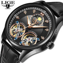 2020 LIGE Men Watch Mechanical Tourbillon Luxury Fashion Brand Leather Male Sports Watches Men Automatic Watch Relogio Masculino 2024 - buy cheap