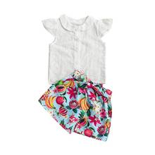 Summer Fashion Clothes Toddler Kid Baby Girls Clothing Set T-shirt+Shorts Outfits Cotton Cute Princess 2pcs Outfits 2024 - buy cheap