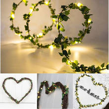 2M/3M/5M/10M Copper Wire Tiny Green Leaf Rattan Led Light String DIY Fairy Garland Wedding Christmas Decorations Outdoor Patio 2024 - buy cheap