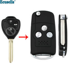 3 buttons modified FLIP Blank FOB CASE SHELL REMOTE KEY FOR TOYOTA Land Cruiser Prado with toy43 blade 2024 - buy cheap
