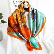 2021 luxury brand ladies spring and summer square scarf 90*90 shawl digital painted shawl van Gogh oil painting pashmina ladies 2024 - buy cheap