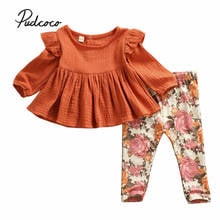 Ropa de primavera y otoño para bebé recién nacido, camiseta de manga larga, Top Floral, pantalones, Leggings, trajes, ropa de 6M-5T, 2 uds., 2019 2024 - compra barato