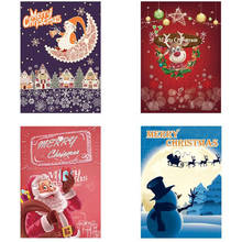 5D DIY Diamond Painting Cartoon Paper Greeting Postcards Craft Kids Festival Greet Cards Mini Santa Claus Merry Christmas 2024 - buy cheap