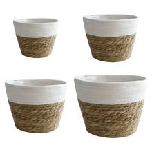 Nordic Handmade Straw Basket Laundry Picnic Toy Storage Macrame Woven Flower Pot Plant Container 2024 - buy cheap