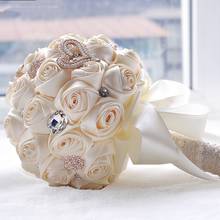 8 cores lindo casamento flores bouquets de noiva bouquets de casamento artificial cristal faísca com pérolas 2021 buque de noiva 2024 - compre barato