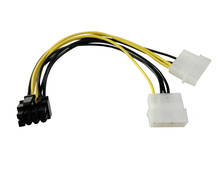 8 polegadas 2 x molex 4 pinos para 8 pinos pci express placa de vídeo pci-e atx psu cabo conversor de energia-molex para pcie 8 pinos adapte 2024 - compre barato