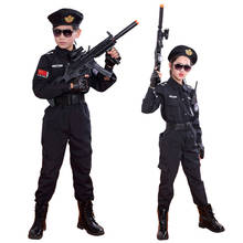 Ropa especial de policía para niños, uniforme de policía, regalo de cumpleaños, disfraz de Cosplay de Halloween, actuación del ejército SWAT 2024 - compra barato