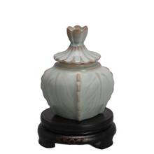 Early collection of Ru kiln green glaze nail lid jar imitation Song Dynasty handmade dark carved household porcelain 2024 - buy cheap