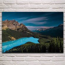 Beautiful peyto lake banff park nature landscape fabric posters on the wall picture home art living room decoration KM492 2024 - buy cheap