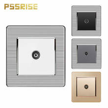 PSSRISE-nuevo enchufe de interfaz de TV, panel de acero inoxidable de 86mm x 86mm para decoración de interiores, toma de acceso de señal de TV de pared 2024 - compra barato