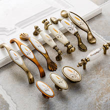 Antique Bronze Ceramic Cabinet Handles Zinc Alloy Drawer Knobs Pulls Wardrobe Door Handle European Furniture Handle Hardware 2024 - buy cheap