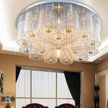 Lâmpada de cristal led luxuosa e14, para o teto, para sala de estar, quarto, redonda, com controle remoto 2024 - compre barato