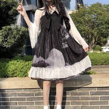 Preppy style student Hanfu retro sweet lolita bowknot victorian printing kawaii girl loli cos gothic lolita kimono Princess 2024 - buy cheap