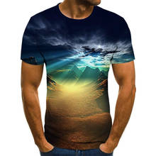 Camiseta con estampado 3D para hombre, camisa de manga corta con estampado de montaña, estilo veraniego, talla grande 2024 - compra barato