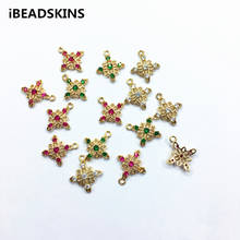 New arrival! 17x14mm 50pcs Rhineston Flower shape charm/Connectors for Jewelry Accessories ,Earrings parts,hand Made Jewelry DIY 2024 - buy cheap