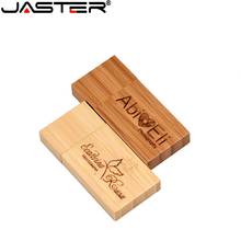 Jaster pendrive de madeira com logo, personalizado, usb 2.0, 4gb/8gb/16gb/32gb/64gb, memória flash, em cores, logotipo do pen driver, mais de 10 peças, grátis 2024 - compre barato