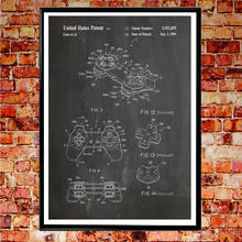 Playstation Controller Poster Print Wall Art Video Game Art Gaming Decor PS4 Wall Art PS4 Patent Canvas Print Poster 2024 - buy cheap