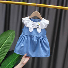 Vestido de verano para niñas recién nacidas, sin mangas, fino, con orejas de conejo de dibujos animados, fiesta de cumpleaños, 0 a 24 meses, 2021 2024 - compra barato