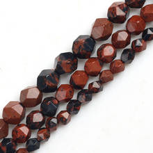 15" 6/8/10mm Natural Stone Beads Faceted Mahogany Obsidian Loose Spacers Beads for Jewelry Making DIY Bracelet Accessories 2024 - buy cheap