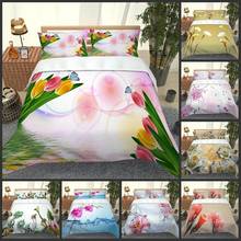 Flower Tulip Rose Bedding Set Luxury Comforter Duvet Cover & Pillowcase Comforter Bedding 3D Bed Linen King Queen Single Size 2024 - buy cheap