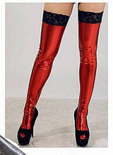 2020 Women Sexy Faux Leather Stockings Over Knee Socks Long Boot Thigh-High Stockings Night Clubwear Sexy Stockings With Lace 2024 - buy cheap