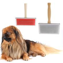 Pet Grooming Comb Shedding Hair Remove Brush Wood Handle Slicker Dog Cat Supply 2024 - buy cheap