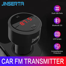 JINSERTA Car MP3 Audio Player Bluetooth FM Transmitter Wireless FM Modulator Car Kit HandsFree LCD Display USB Charger For Phone 2024 - buy cheap