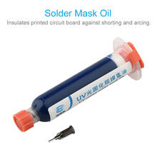 Máscara de solda com luz uv 10ml, óleo de solda azul de tinta para placa de circuito pcb bga, ferramenta de reparo para proteção dos fluxos de solda 2024 - compre barato