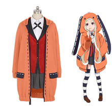 Fantasia cosplay de anime kakegurui, figura yomotsuki runa jk, uniforme das meninas escolares, com capuz, fantasia de halloween para mulheres 2024 - compre barato