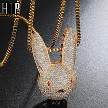 Hip Hop Iced Out CZ AAA Bling Bad Bunny Cubic Zirconia Necklaces & Pendants for Men Jewelry With Chain 2024 - buy cheap