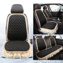 Lace Black Car Seat Cover Velvet Plush Seat Cushion Pad Auto Chair Car Front or Rear Backrest Seat Protector For Lady Girl Women 2024 - buy cheap
