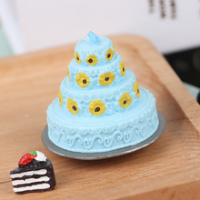 Modelo de pastel de cumpleaños en miniatura, simulación de comida, juguete de cocina, accesorios para casa de muñecas, pastel en miniatura, juguete para pastel 2024 - compra barato